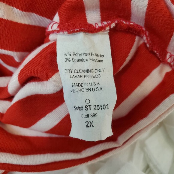 NWT FASHION NOVA | SUPERLOVE CROP RED WHITE STRIPED TOP CURVY PLUS SIZE 2X - Picture 13 of 14